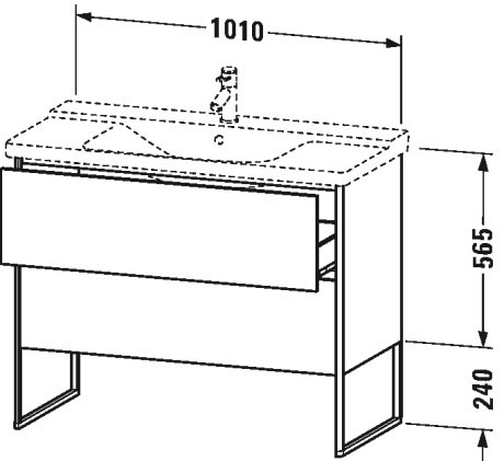 XS446201818 XSquare Тумбочка напольная Белый матовый, декор Duravit - Вид №1