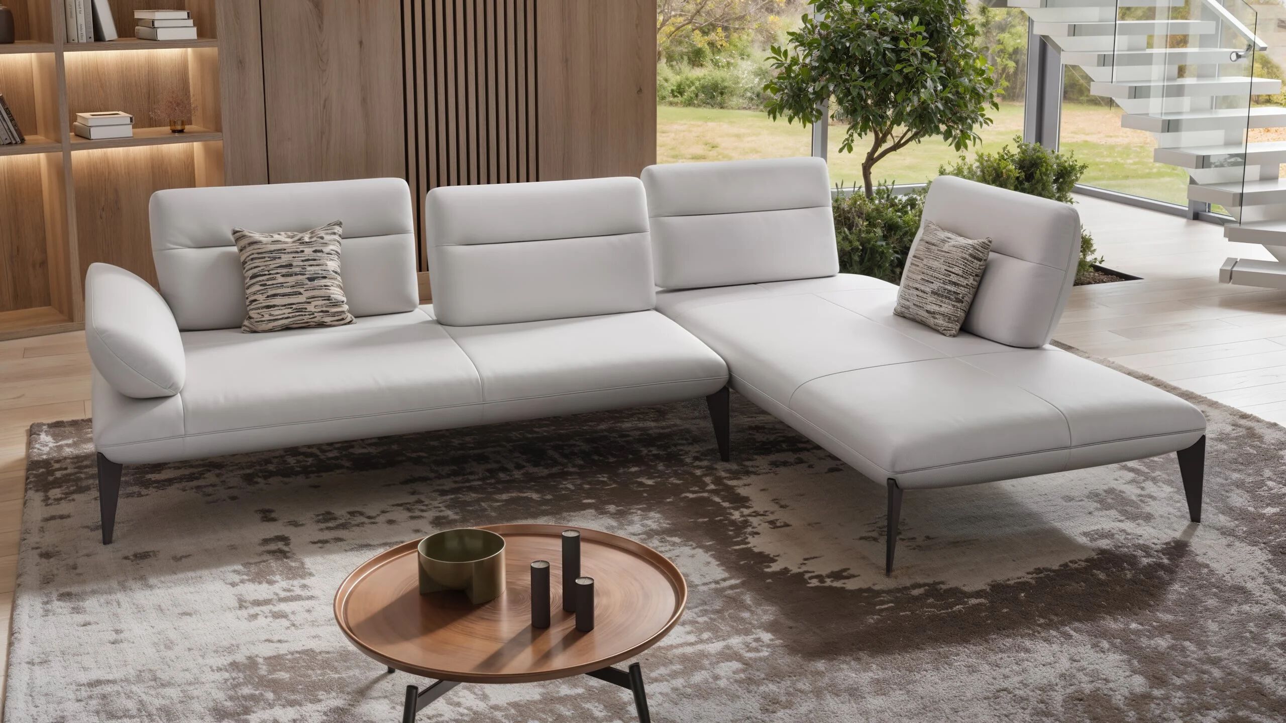 Кожаный диван с полуостровом Sofanella Лацио ARCH-00006780 - Вид №6