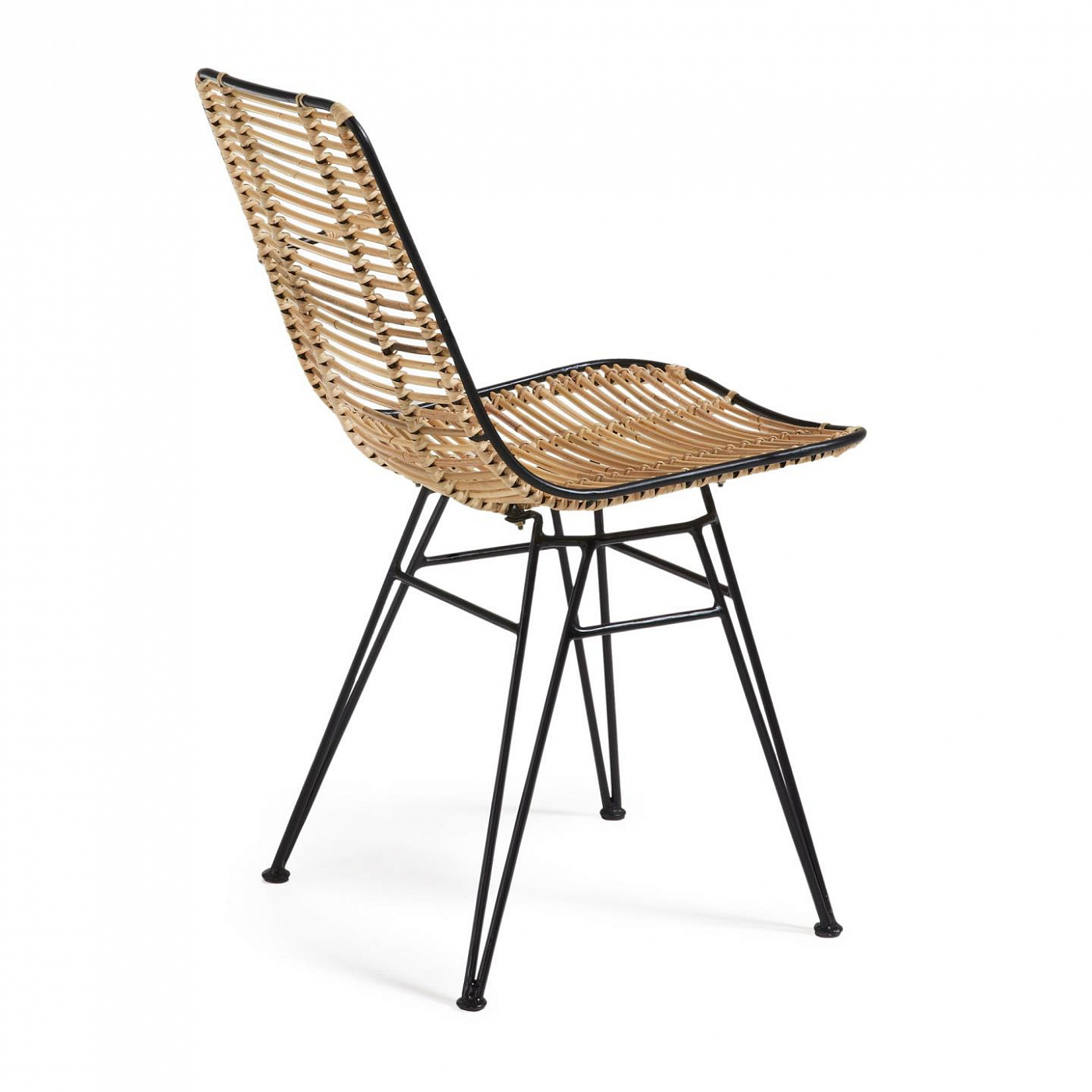 101721 Стул Ashanti черная сталь и ротанг La Forma Tishana  - Вид №3