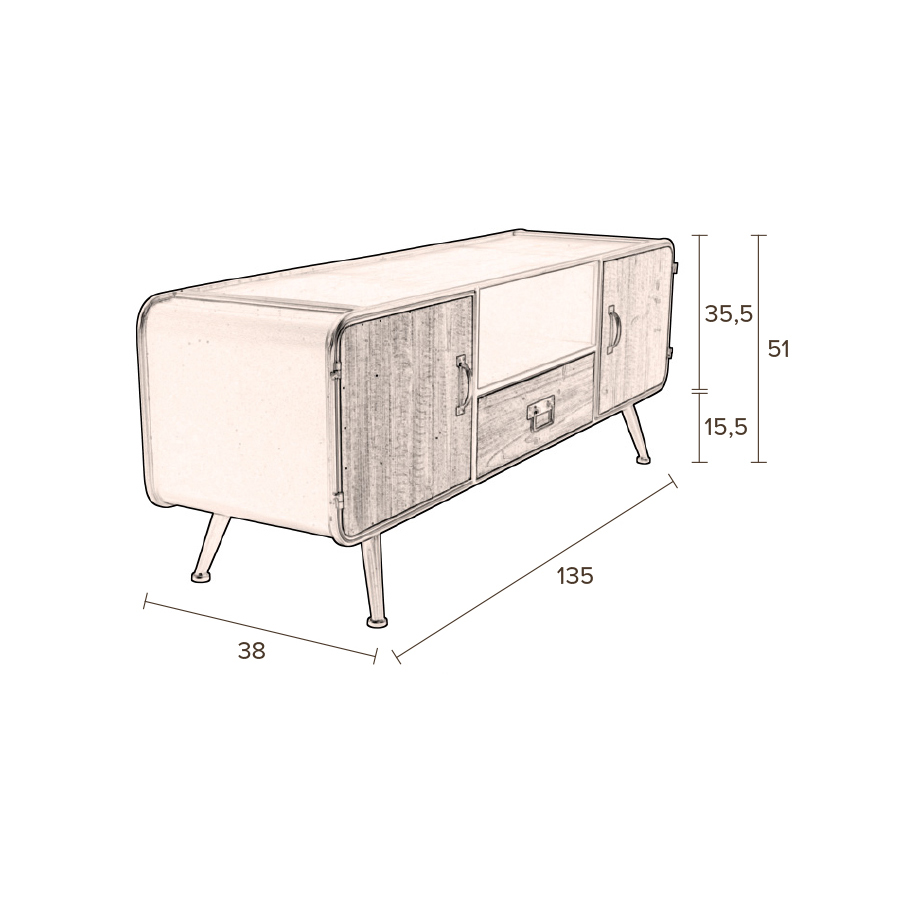 Тумба Gin низкая Dutchbone 4300009 - Вид №8