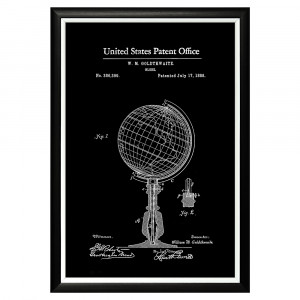 896521315_1818 Арт-постер «Патент на глобус, 1888» Object Desire