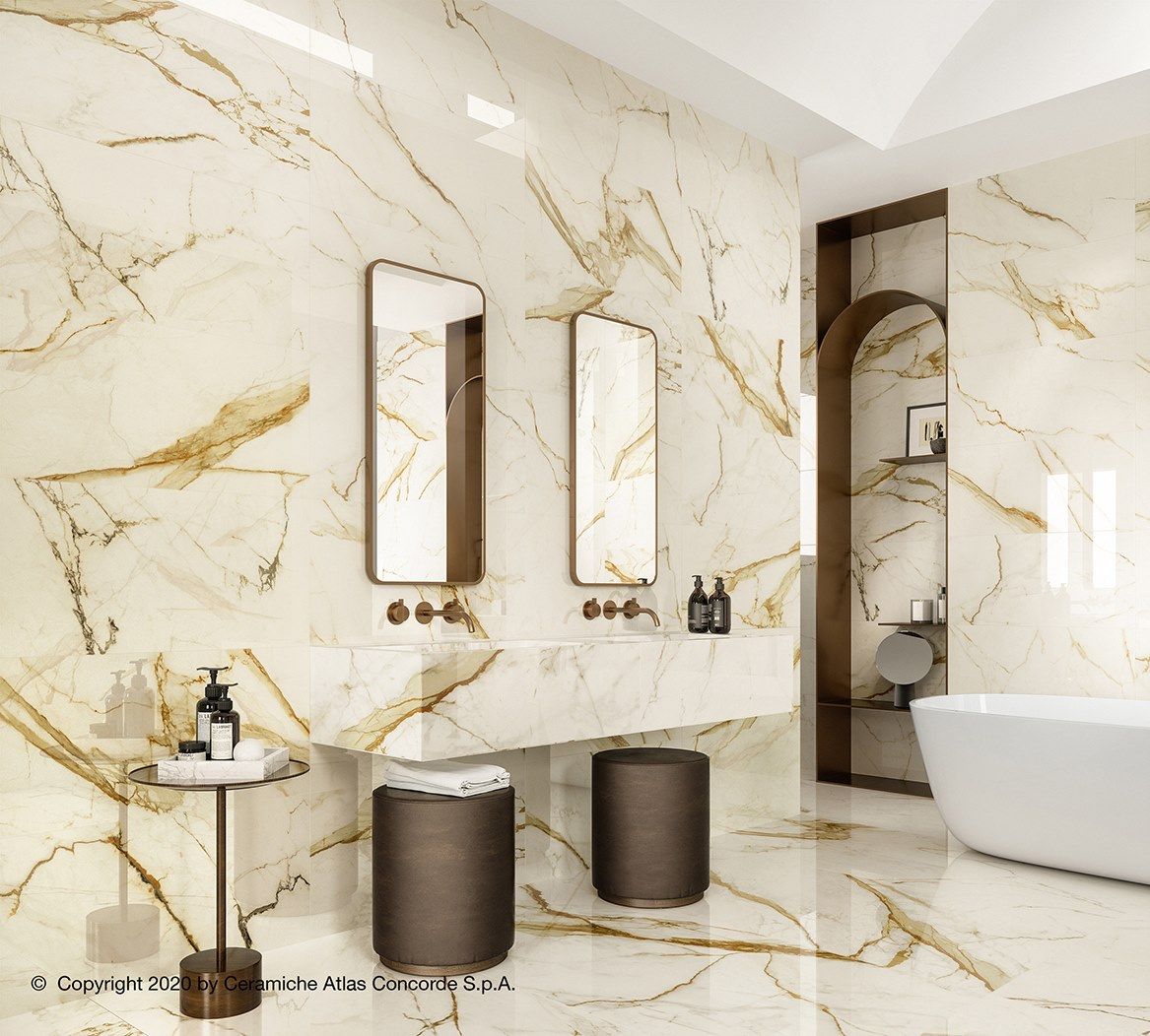 Белое керамическое покрытие с эффектом мрамора Atlas Concorde Marvel Shine ARCH-00008272 - Вид №11