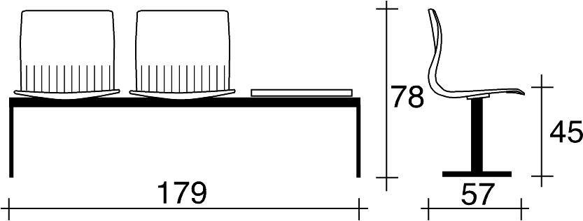TALIN Сиденье на балке пола из ткани с подлокотниками Webby sun-id-1419369 - Вид №1