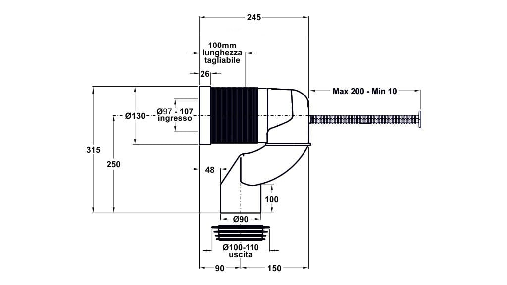 Полипропиленовый дренажный трубопровод Bonomini Civitas ARCH-00084354 - Вид №6