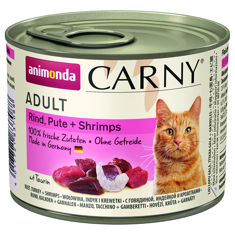 ПР0004576 Корм для кошек Carny Adult индейка, креветки конс. 200г Animonda 