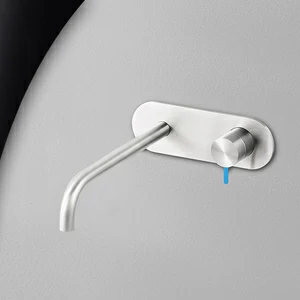 Смеситель для раковины сталь глянцевая с синей ручкой Toki Radomonte TKI22LCIL26