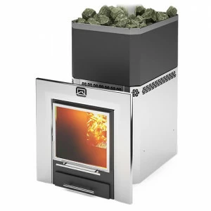 Дровяная печь для бани Теплодар Русь Панорама 27 ЛНЗП