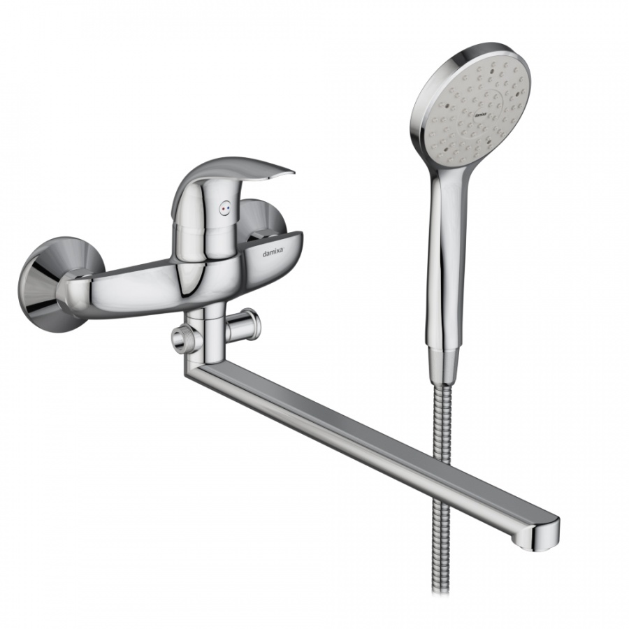 319500000 смеситель для ванны/душа с универсальным изливом 350 мм ручным душем Damixa Palace Bit 