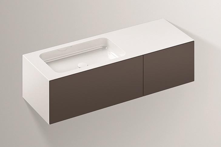 5158513000 Умывальник с тумбой, wp.folio8, белая, proshield, лакированная, шелковисто-матовый блеск, затененная земля Alape серия FO (Folio) 