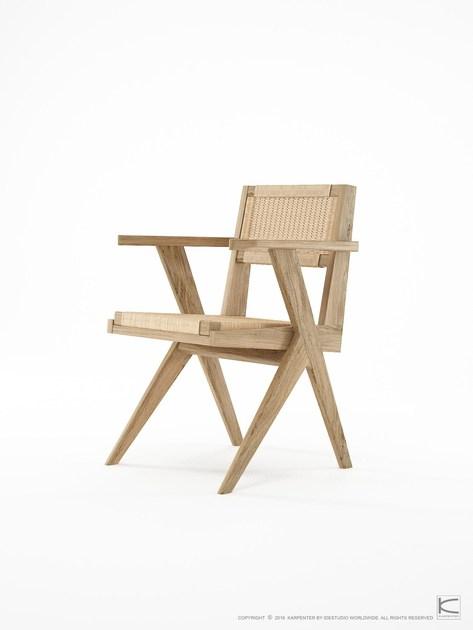 KARPENTER Стул с подлокотниками из троса и дуба Tribute Tb08-o - Вид №1