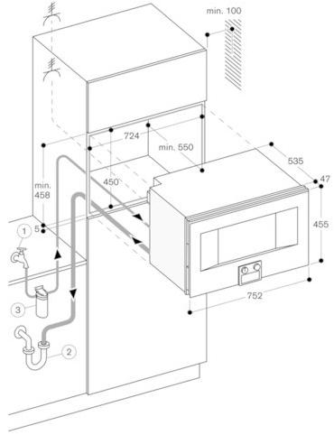 Gaggenau Комбинированная встраиваемая электрическая духовка Serie 400 Bs 485 111 - Вид №2