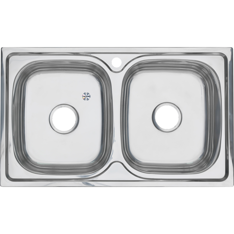 Мойка 8148S MELANA 0,6/180 2-я чаша врезная прямоугольная с сифоном (040 t *8) 040 t (*8) - Вид №1