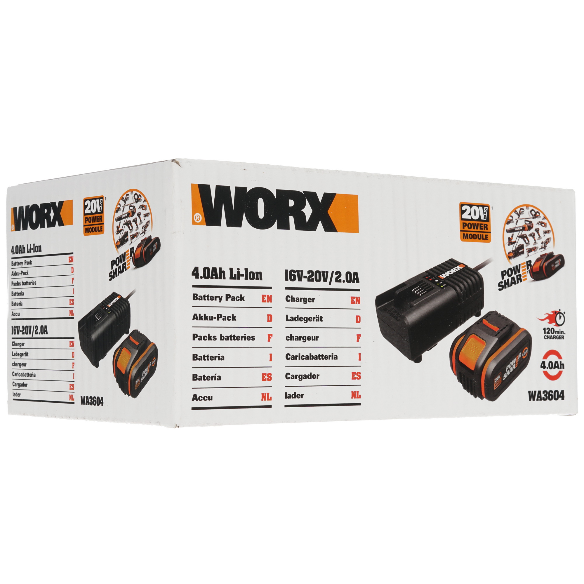 Аккумулятор и зарядное устройство WORX WA3604 PowerShare 20V 8143098 STDN-0001838 - Вид №8
