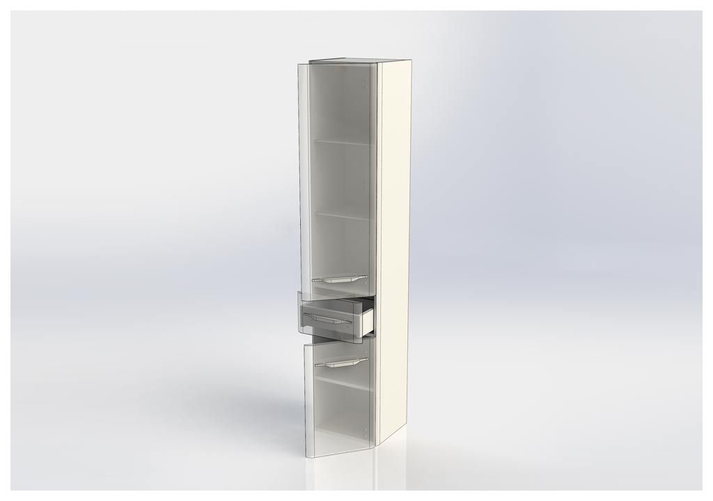 Шкаф-пенал для ванной Aquanet Виченца 36 белый 00196964 - Вид №7