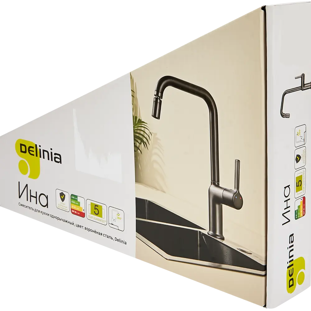 Смеситель Delinia Ина для кухни в каменно-сером цвете 88780358 STLM-1532756 - Вид №9