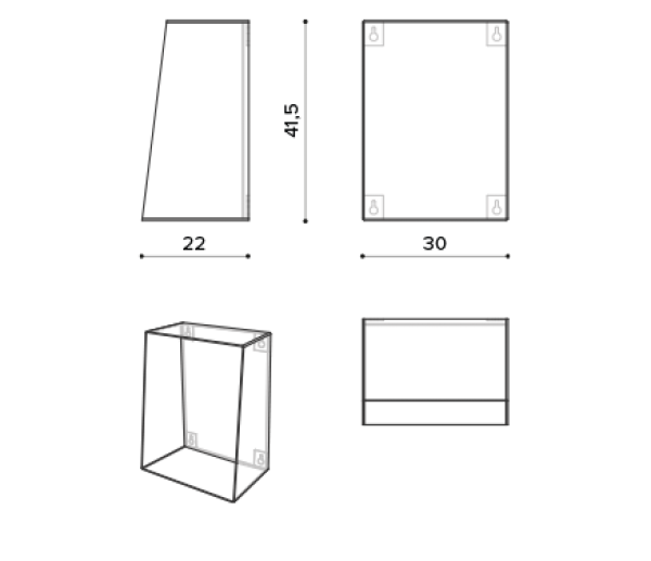 HE 1030 30 cm module W30 x D22 x H41,5 cm True Design Hella - Вид №1