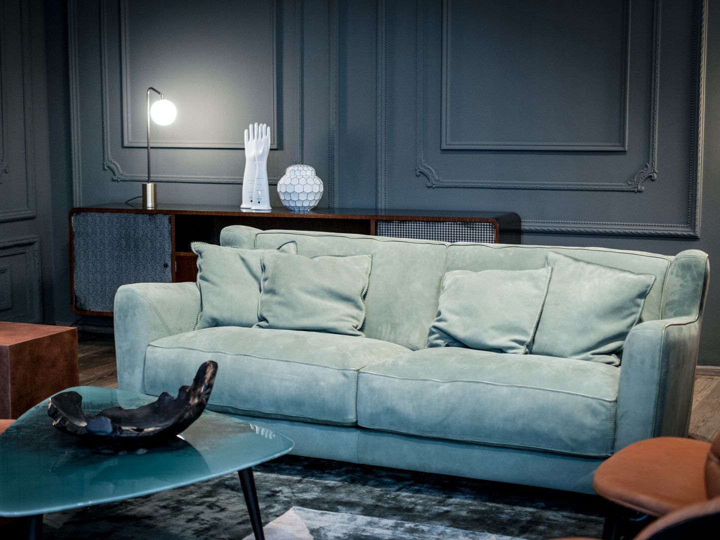 Кожаный линейный диван Baxter Bergère Longe ARCH-00066190 - Вид №2