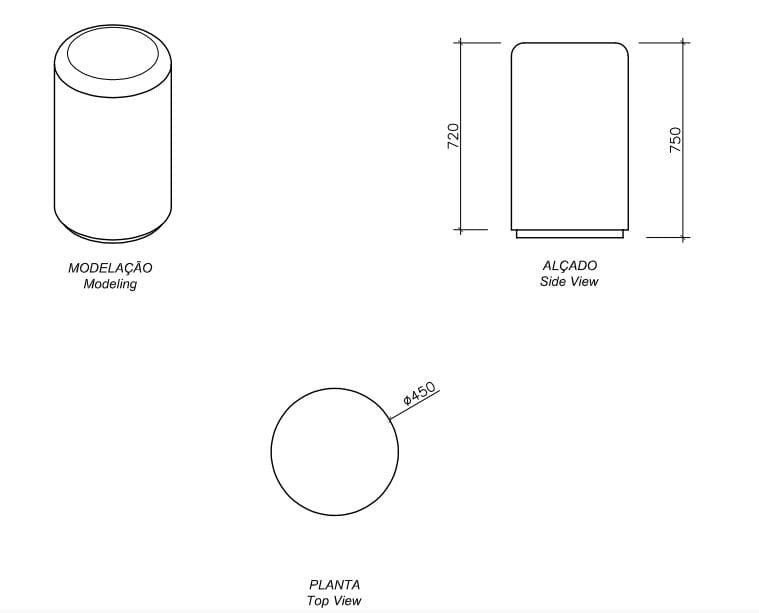Наружное сиденье / бетонный столбик amop основы ARCH-00068211 - Вид №3