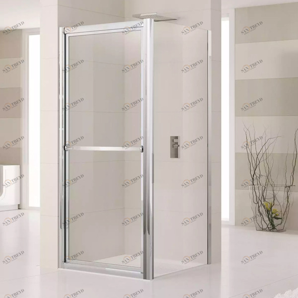 Душевой уголок 78x78 LUNES O+F Novellini LUNES с серебристым профилем LUNESO721BLUNESF721B