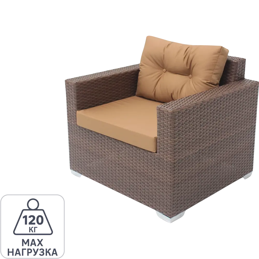 Кресло садовое Lavantera 85x77x85 см искусственный ротанг цвет коричневый 85023290 STLM-2021595 Santreyd 