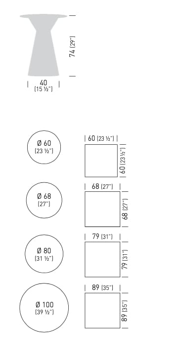 Круглый стол из инженерного пластика и столешница из Compactop® GABER Roller ARCH-00152296 - Вид №1