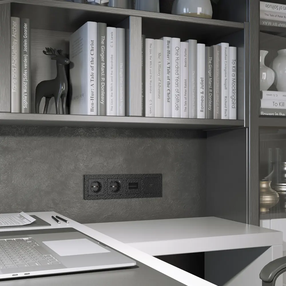 Розетка встраиваемая Werkel Hammer с заземлением цвет черный STLM-2099869 - Вид №3