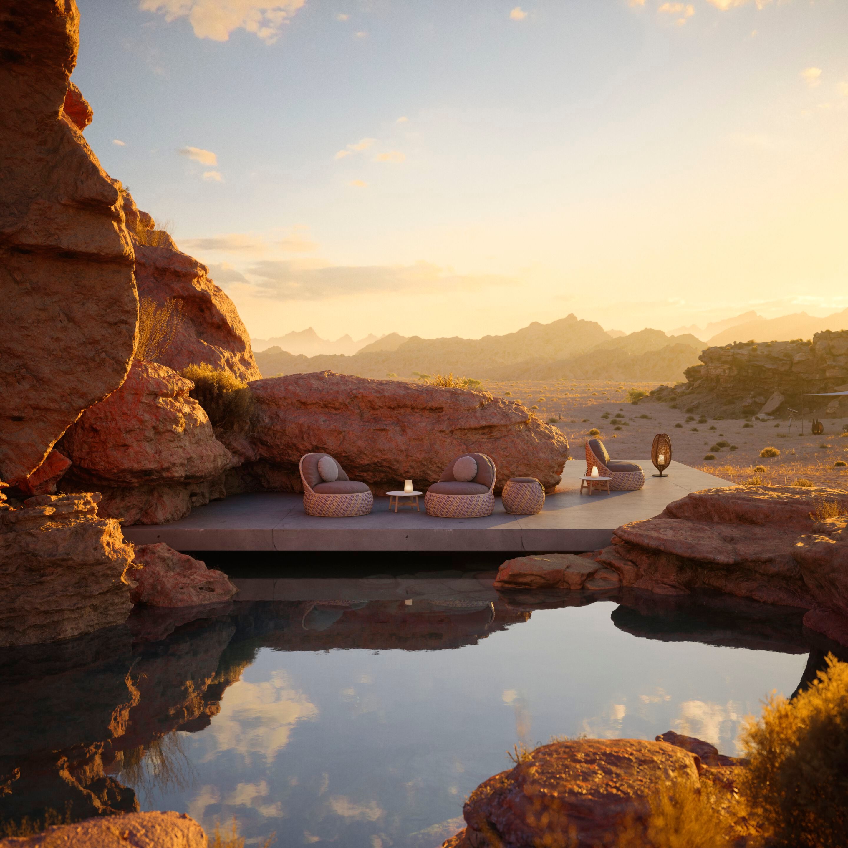 Синтетическое волокно низкий садовый стул DEDON DALA ARCH-00010146 - Вид №1