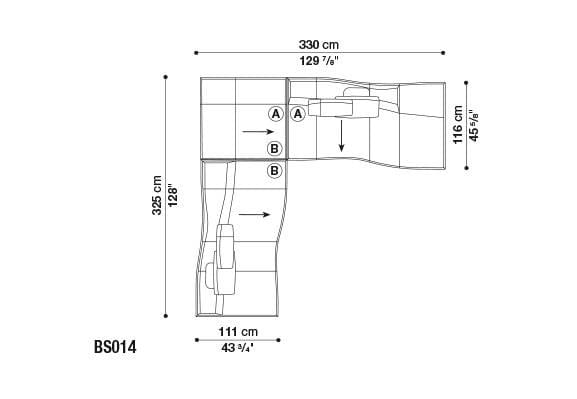 Угловой диван из ткани B&B Italia ARCH-00127003 - Вид №28