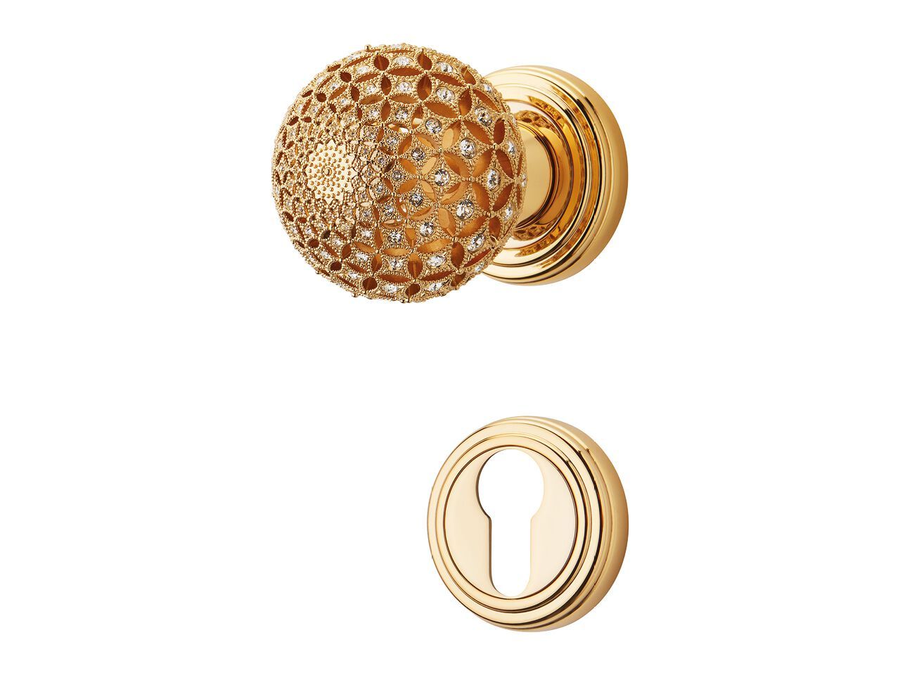 Латунная дверная ручка с кристаллами Swarovski® LINEA CALI' мечта ARCH-00147485 - Вид №1