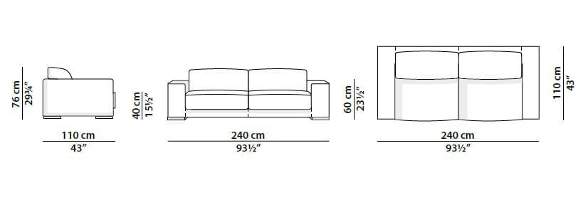 Кожаный линейный диван Baxter BUDAPEST ARCH-00084279 - Вид №8