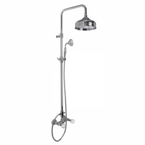 F5085/2C Смеситель для душа внешнего монтажа с душевой штангой, верхним душем и душевым комплектом FIMA CARLO FRATTINI Elizabeth Chic