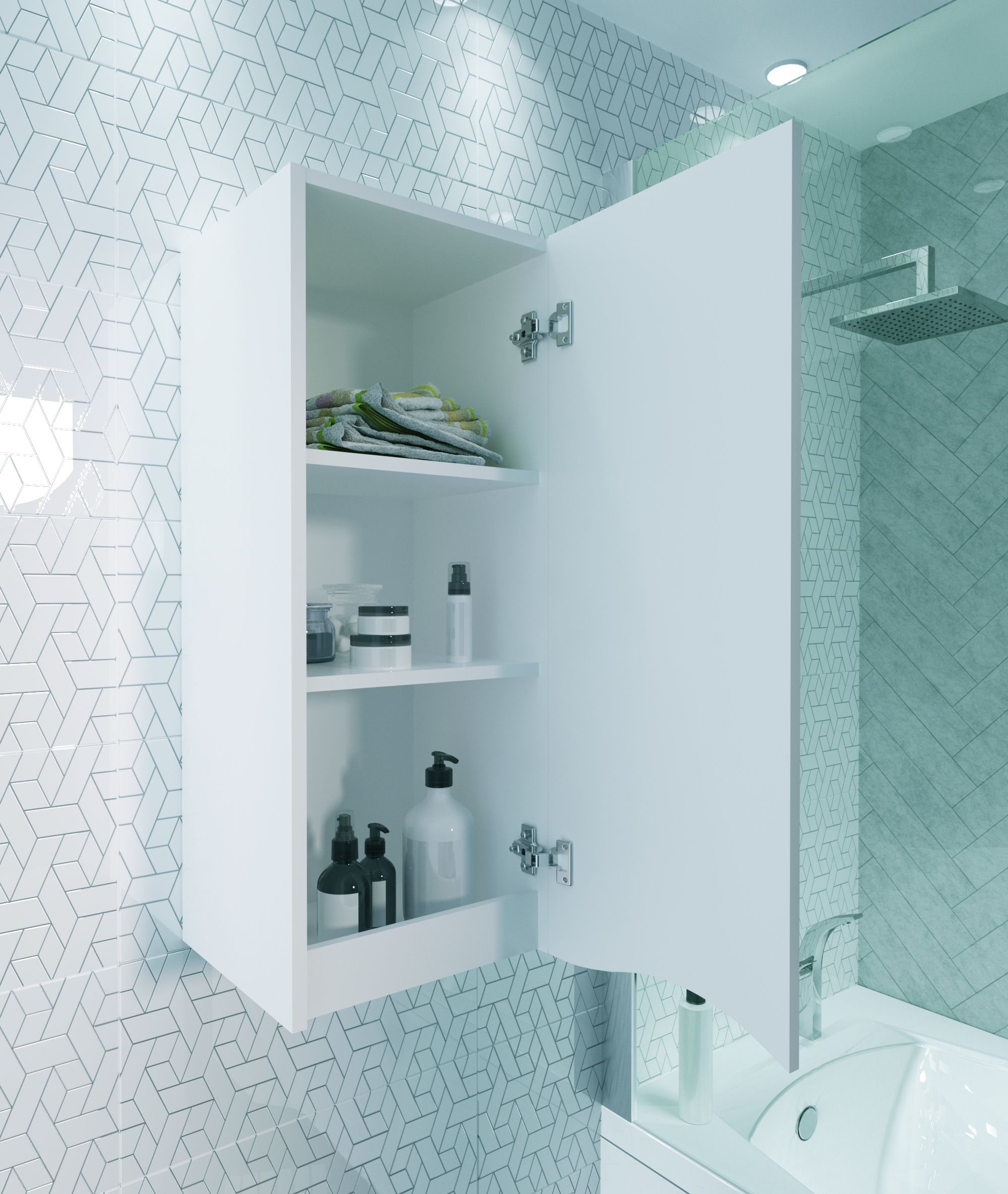 У25502 Шкаф - Пенал Этюд 35П, 1д, Белый глянец 1 Marka Этюд  - Вид №1