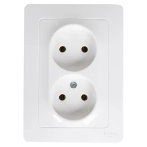 Розетка двойная встраиваемая Systeme Electric Blanca без заземления цвет белый