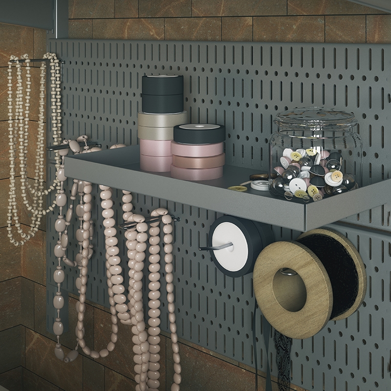 Перфорированная панель , 593х155 мм, серый LJPS0523 Public Steel Россия  - Вид №3