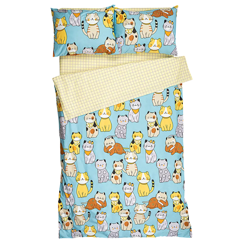 Комплект постельного белья Amore Mio Китти полутораспальный сатин разноцветный STLM-2035377 - Вид №4