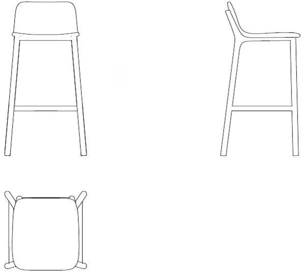 Morelato Высокий кожаный табурет со спинкой Joyce 5315/f - Вид №5