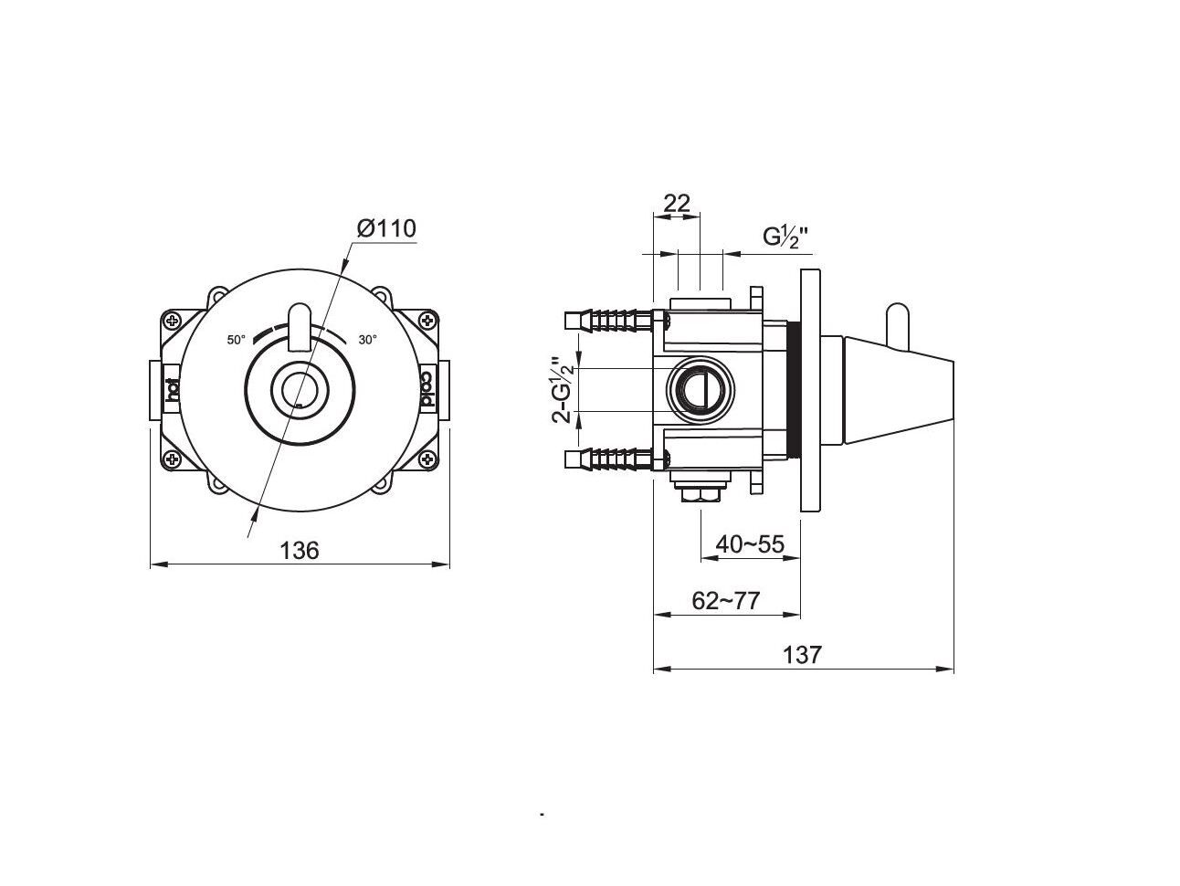 Смеситель для душа из нержавеющей стали JEE-O конус ARCH-00103219 - Вид №3