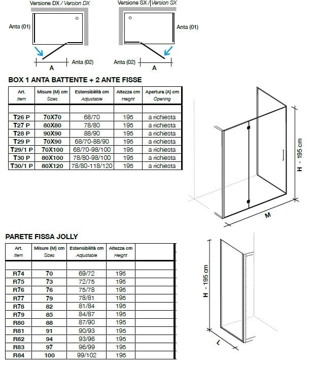 Угловая душевая кабина из хрусталя с распашной дверью Metidea топ ARCH-00112038 - Вид №2