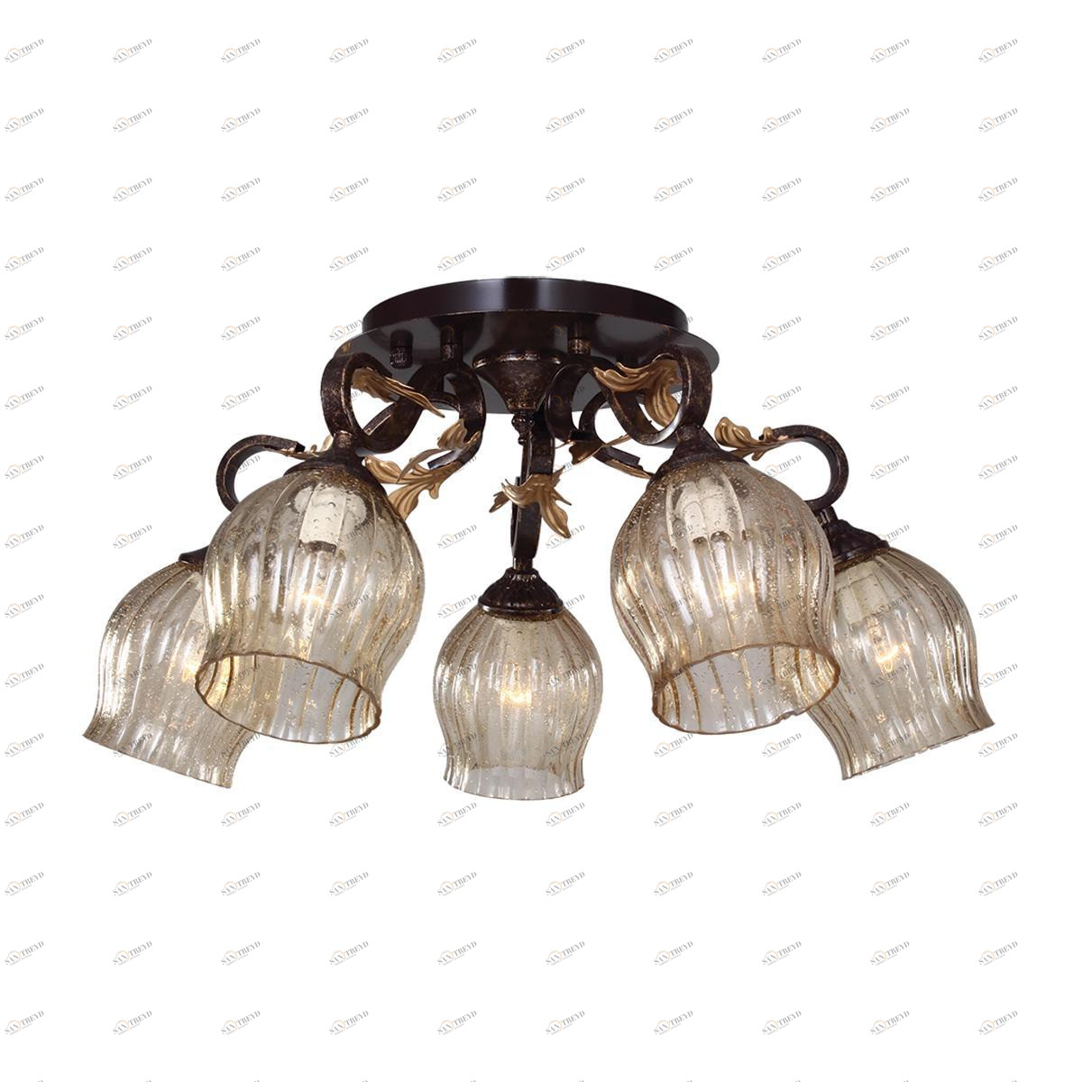 Потолочная люстра IDLamp Brauni 474/5PF-Blackpatina IDLAMP BRAUNI 183451 Коричневый 