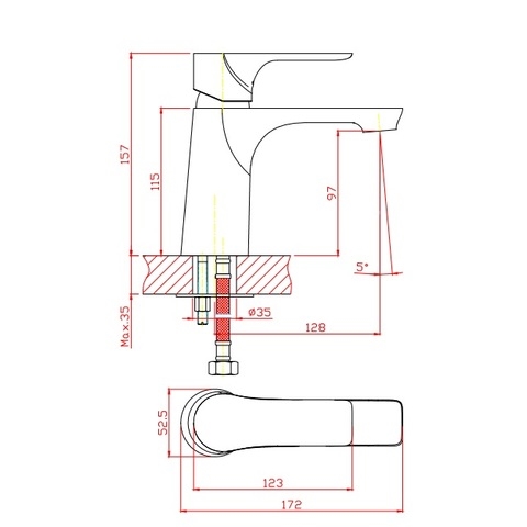 Orange Aristo M19-021b черный однорычажный смеситель для раковины Черный матовый sun-id-1516780 - Вид №1