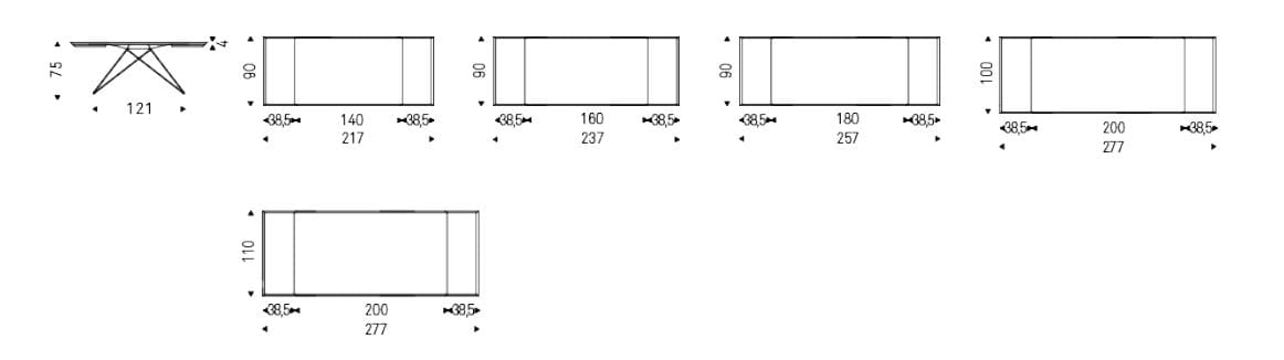Деревянный выдвижной прямоугольный стол Cattelan italia Premier ARCH-00077436 - Вид №8