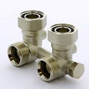 Узел TIEMME НВ 3/4'х3/4' EK радиаторный H-блок угловой/байпас встроенными кранами 2-трубная система