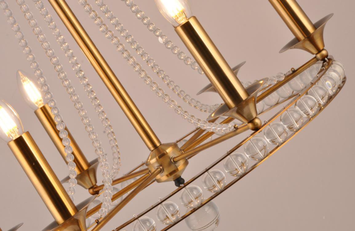 Люстра стеклянная 67х60 см латунь Regency PG6957 DELIGHT COLLECTION ДИЗАЙНЕРСКИЕ 00-3883061 Золото;прозрачный  - Вид №3