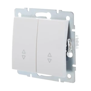 Выключатель проходной встраиваемый Lezard Rain 2 клавиши, цвет белый