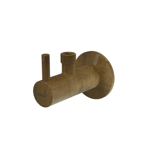 Угловой вентиль с фильтром 1/2"×3/8", круглый, бронза-antic