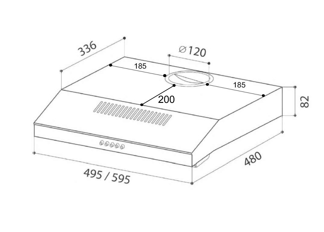 1148211 Вытяжка подвесная LEX S 600 белый STDN-0074310 - Вид №8