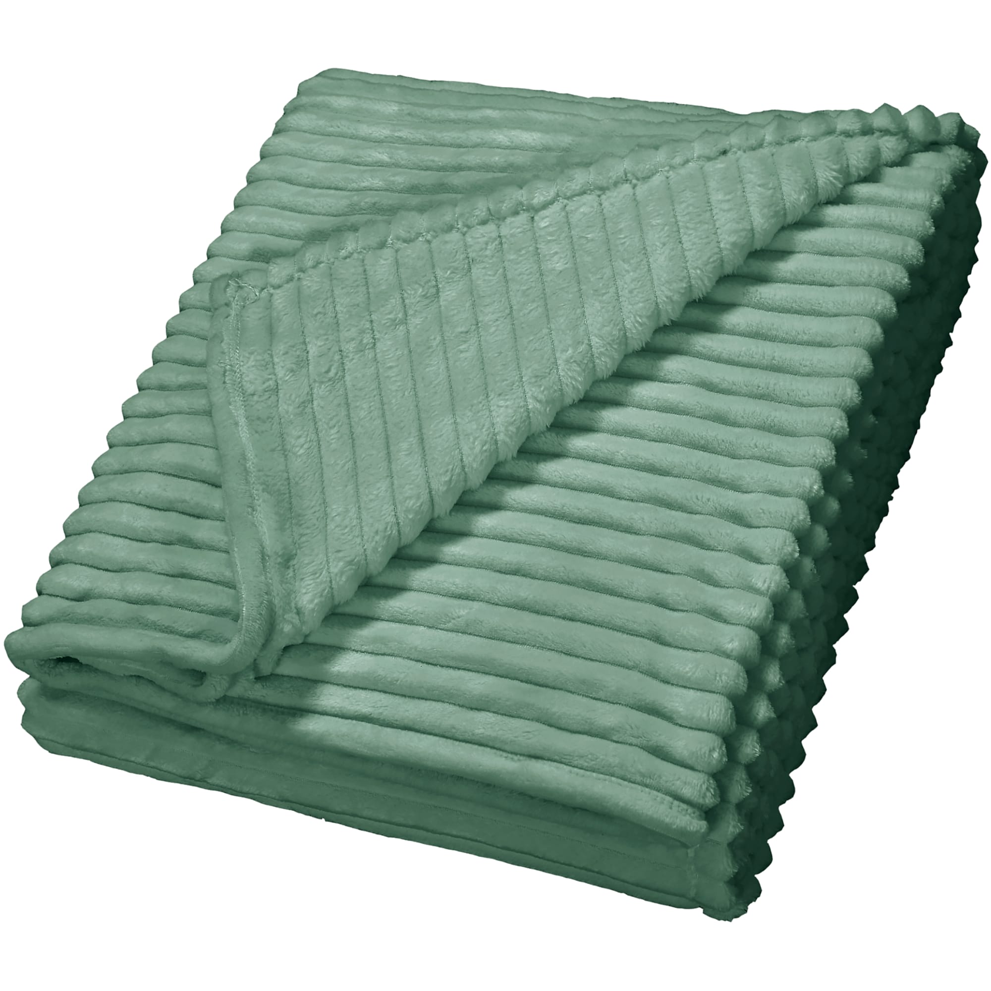 83706335 Плед 150x200 см велсофт цвет зелёный Strips Santreyd - Вид №2