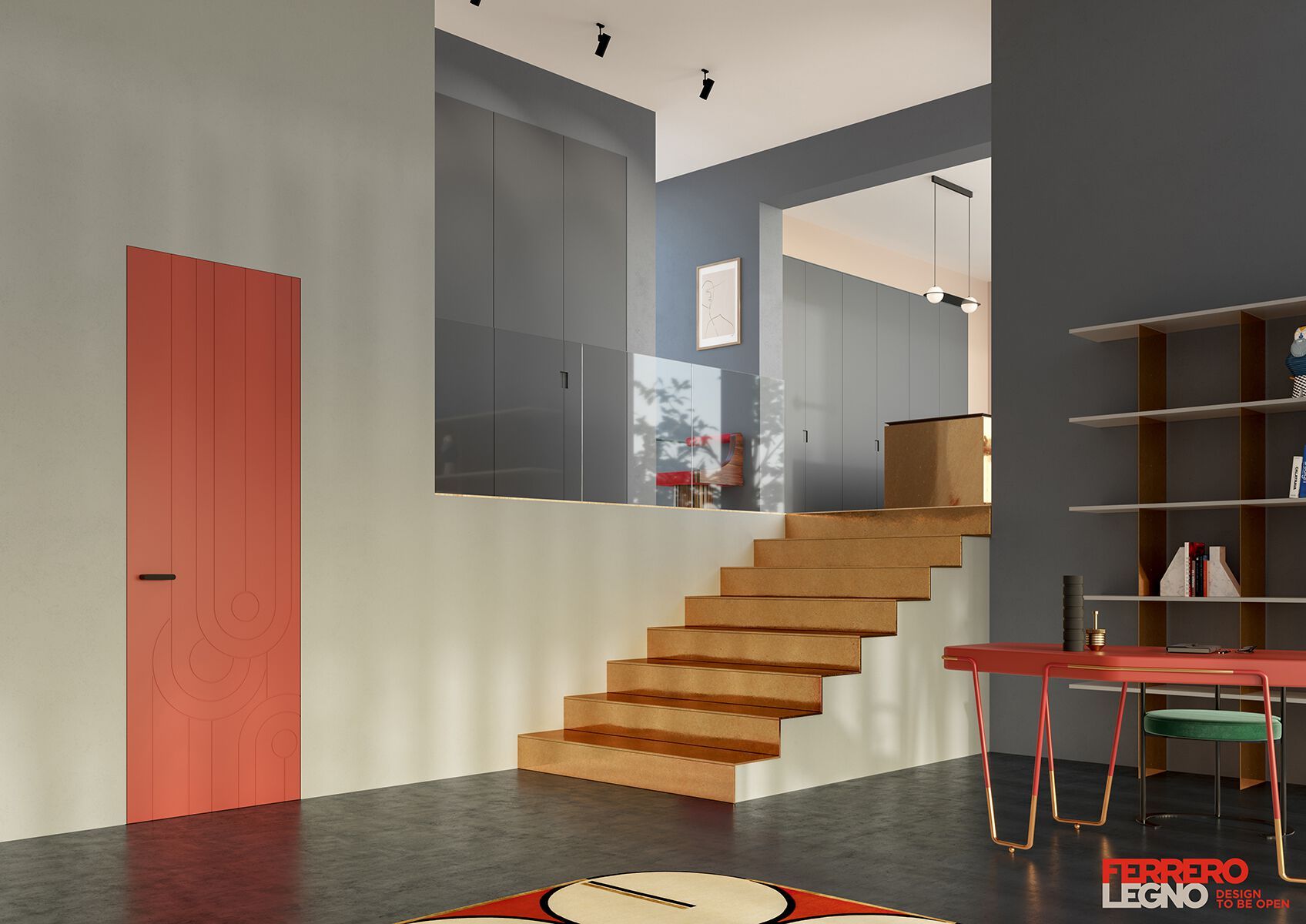 Деревянная стена заподлицо распашная дверь FERREROLEGNO ноль ARCH-00079721 - Вид №1