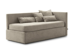 Односпальная кровать с изголовьем и боковой панелью