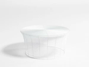 GANDIABLASCO Низкий круглый садовый столик из нержавеющей стали Aram